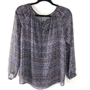 𝅺zara Sheer Print Blouse XS